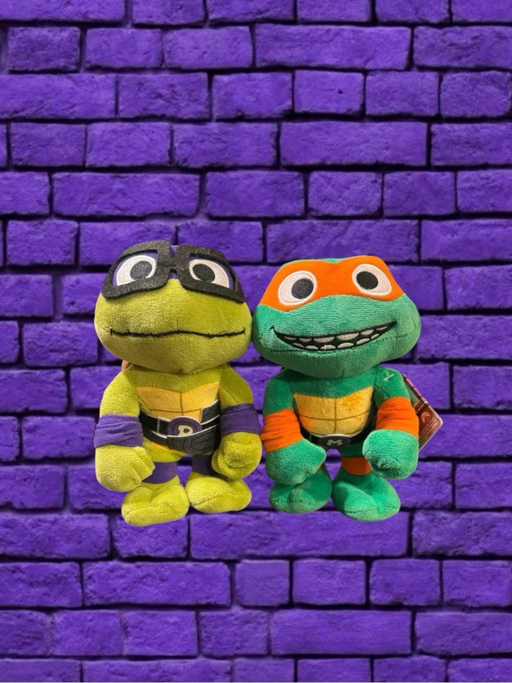 2 Teenage Mutant Ninja Turtle Plushies - Donatello and Michelangelo